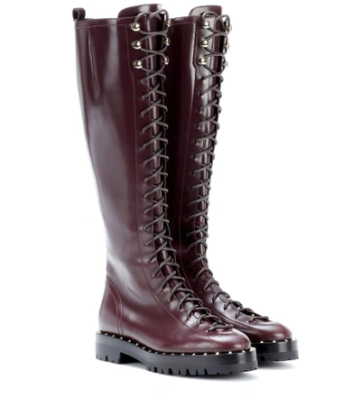 Valentino Garavani Rockstud Leather Boots In Rulie