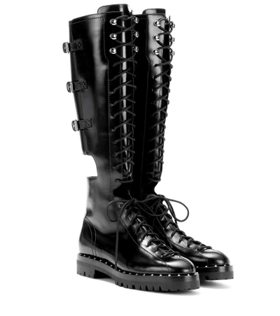 Valentino Garavani Soul Rockstud Knee High Cutout Boot In Black