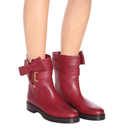 Shop Valentino Garavani Leather Ankle Boots In Rulieo