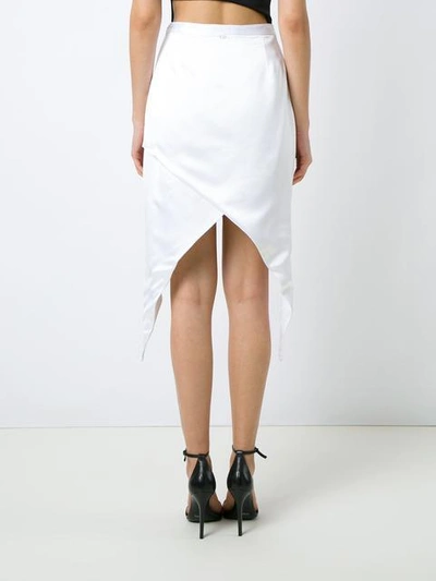 Shop Adriana Degreas Asymmetric Midi Skirt In White