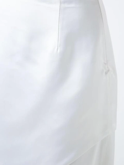Shop Adriana Degreas Asymmetric Midi Skirt In White