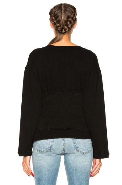 Rta Colette Distressed Lace-up Cotton Sweatshirt In Noir | ModeSens