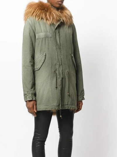 Shop Mr & Mrs Italy Trimmed Hood Midi Parka In Green