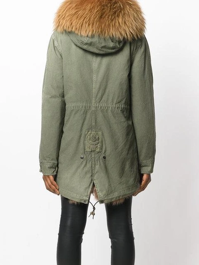 Shop Mr & Mrs Italy Trimmed Hood Midi Parka In Green