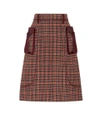 PRADA Wool-blend houndstooth skirt