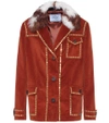 PRADA Shearling-trimmed corduroy jacket