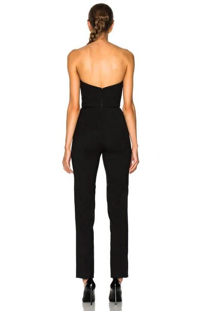 Shop Oscar De La Renta Strapless Jumpsuit In Black