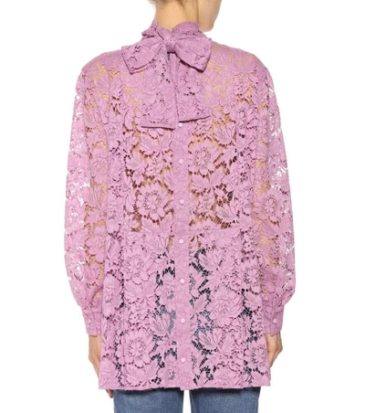 Shop Valentino Lace Shirt In Pink