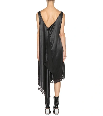 Shop Vetements Satin Slip Dress In Black
