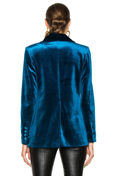 Shop Self-portrait Velvet Jacket In Blue