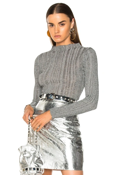 Shop Proenza Schouler Lurex Turtleneck Sweater In Silver