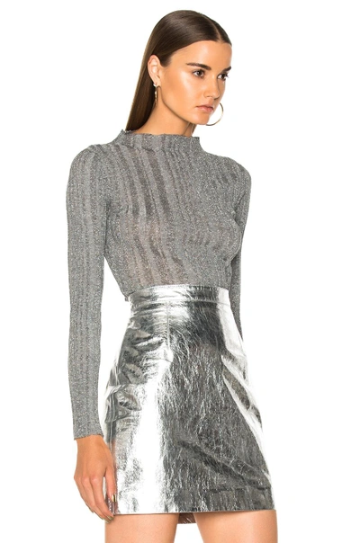 Shop Proenza Schouler Lurex Turtleneck Sweater In Silver