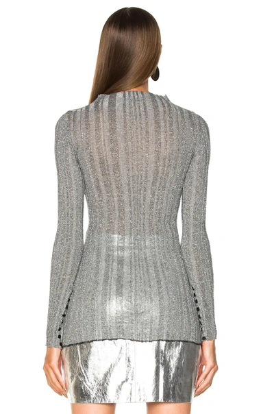 Shop Proenza Schouler Lurex Turtleneck Sweater In Silver