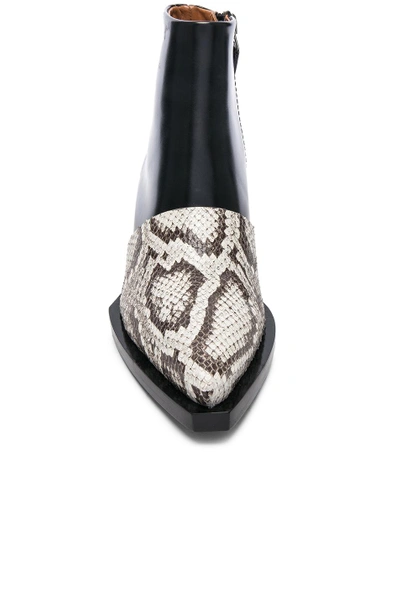 Shop Proenza Schouler Leather & Snakeskin Ankle Boots In Black,animal Print