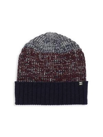 Shop Block Headwear Colorblock Beanie In Navy