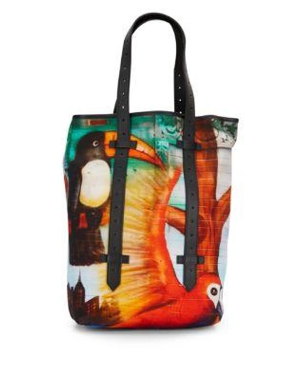 Proenza Schouler Leather Trimmed-canvas Shopping Tote In Toucan