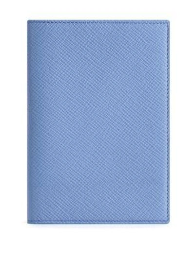 Shop Smythson Men's Panama Passport Cover In Nile Blue