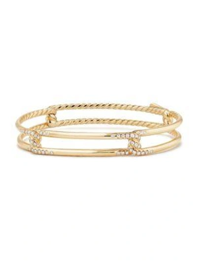 Shop David Yurman Continuance® Bracelet With Diamonds In 18k Gold
