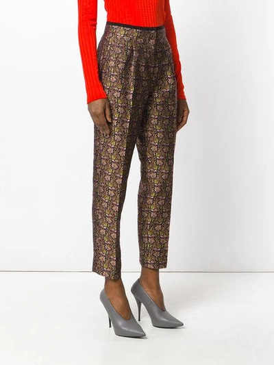 Shop Etro Floral Tapered Trousers In Multicolour