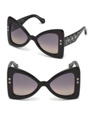 Roberto Cavalli 50mm Oversize Butterfly Sunglasses In Black