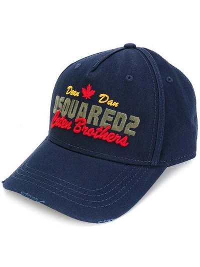 Dsquared2 Caten Brothers Blue Fabric Cap | ModeSens