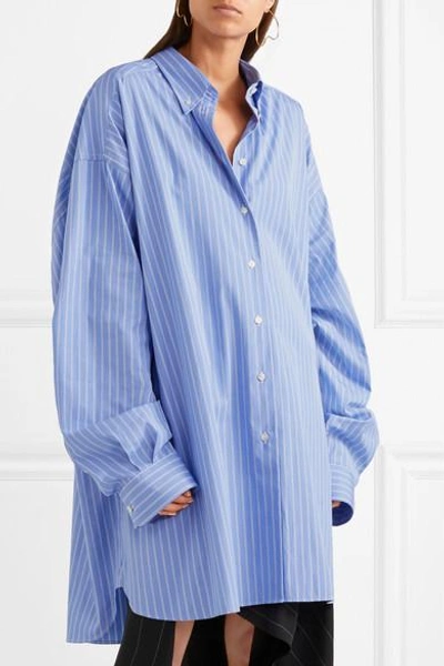 Shop Maison Margiela Oversized Striped Cotton-poplin Shirt Dress