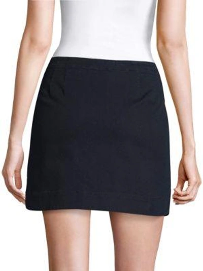 Shop Becken Washed Slim-fit Mini Skirt In Dark Navy