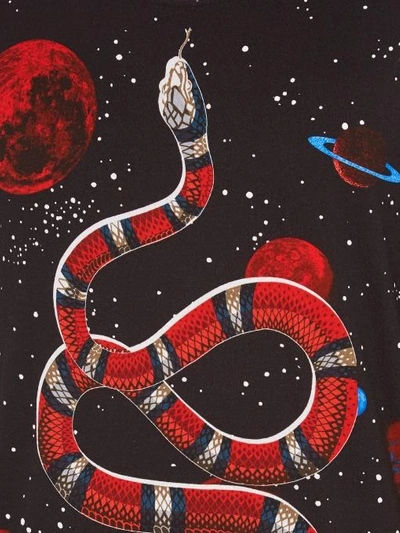 Gucci Space Snake Print Cotton Jersey T-shirt In Black | ModeSens