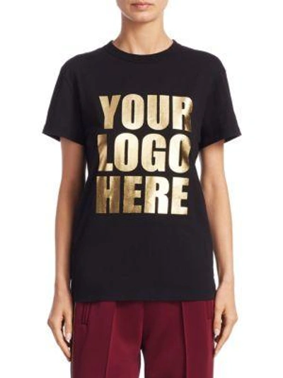 Shop Marc Jacobs Your Logo Here Cotton Tee In Black