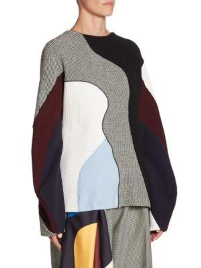 Shop Victoria Beckham Wool Colourblock Jumper In Black