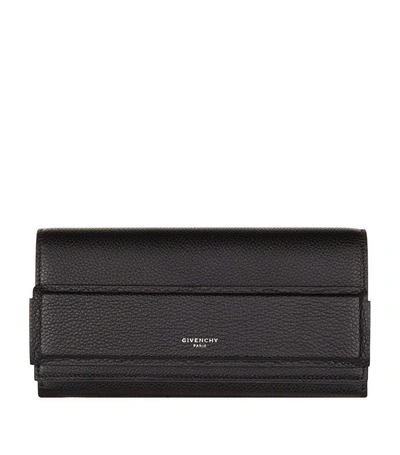 Shop Givenchy Horizon Leather Flap Front Wallet In Black