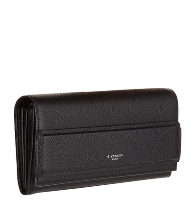 Shop Givenchy Horizon Leather Flap Front Wallet In Black