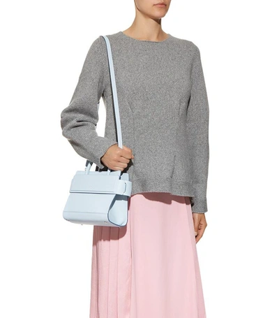 Shop Givenchy Mini Horizon Grain Tote Bag In Light Blue