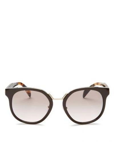Prada Crazy Daises Square Sunglasses, 53mm In Brown/pink Gray Gradient