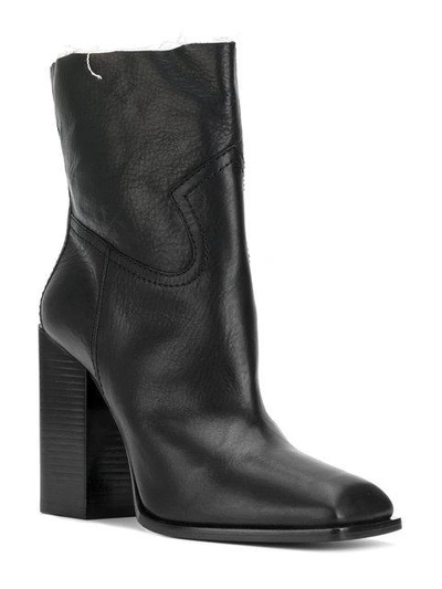 Shop Saint Laurent Jodie 105 Western Ankle Boots In 1000 Black