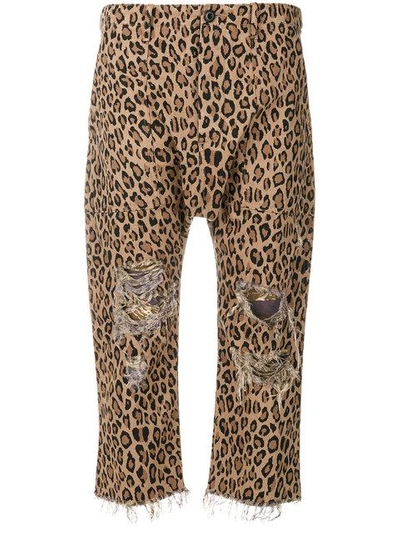 Shop R13 Leopard Printed Cropped Trousers