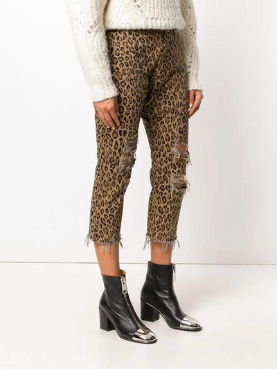 Shop R13 Leopard Printed Cropped Trousers