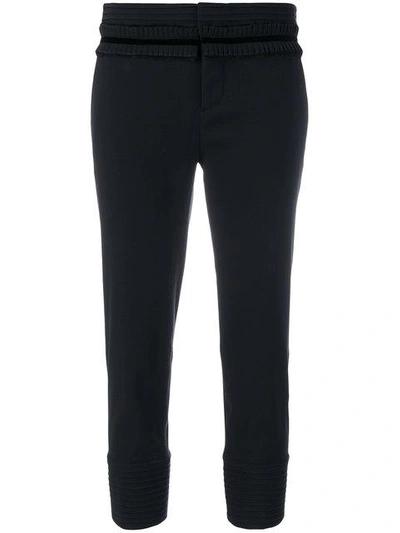 Shop Dsquared2 Ruffle-trimmed Cropped Trousers - Black