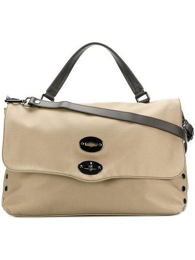 Shop Zanellato Messenger Tote Bag - Neutrals