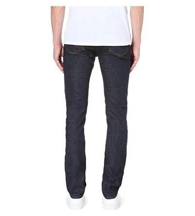 Shop Sandro Tapered Slim Mid-rise Jeans In Raw-denim