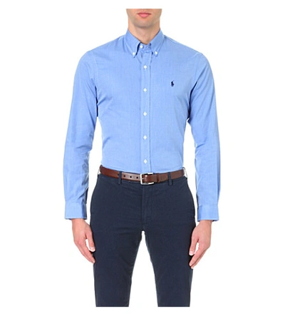 Polo Ralph Lauren Logo-embroidered Slim-fit Cotton Shirt In Dress Blue