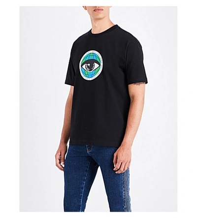 Kenzo Evil Eye-print Cotton-jersey T-shirt In Navy Blue