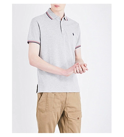 Polo Ralph Lauren Logo-embroidered Cotton-piqué Polo Shirt In Spring Heather