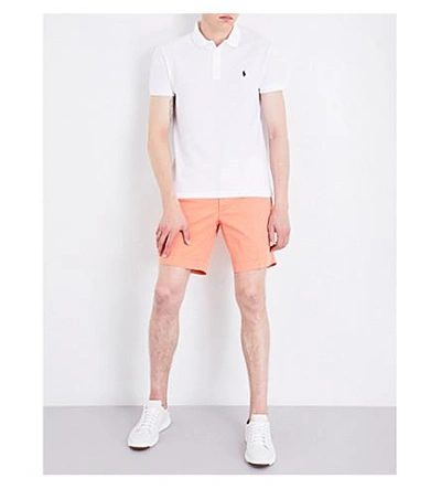 Shop Polo Ralph Lauren Straight-fit Cotton Shorts In Capri Orange