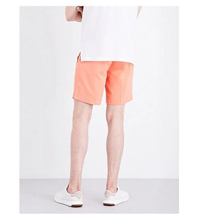 Shop Polo Ralph Lauren Straight-fit Cotton Shorts In Capri Orange