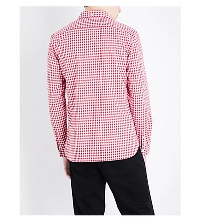 Shop Burberry Stopford Gingham-print Regular-fit Cotton Shirt In Parade Red