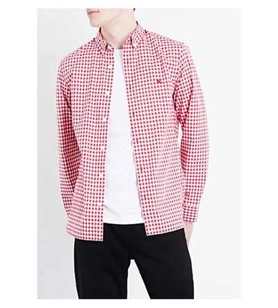 Shop Burberry Stopford Gingham-print Regular-fit Cotton Shirt In Parade Red