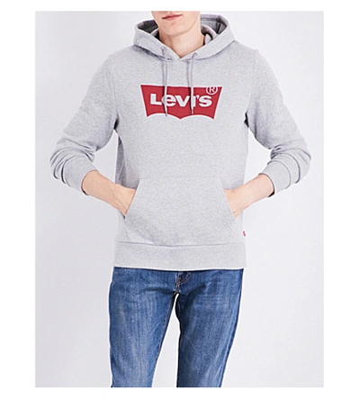 Levi's Logo-print Cotton Hoody In Graphic Mid Heather Grey
