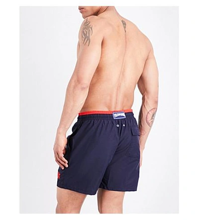 Shop Vilebrequin Moka Two-tone Swim Shorts In Navy Red