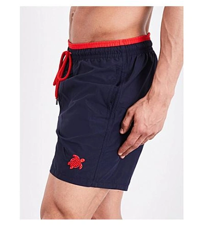 Shop Vilebrequin Moka Two-tone Swim Shorts In Navy Red